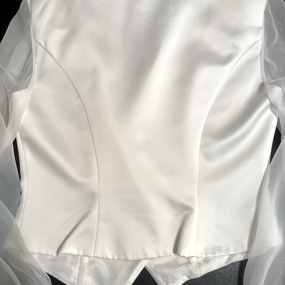 J.R.Nites by Caliendo tuxedo jacket/blouse white size 10 - Picture 4 of 13